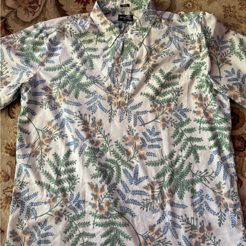 Reyn Spooner 2XL Men’s Hawaiian Shirt Reverse Print LTD ED Ohai Ali'i lei flower